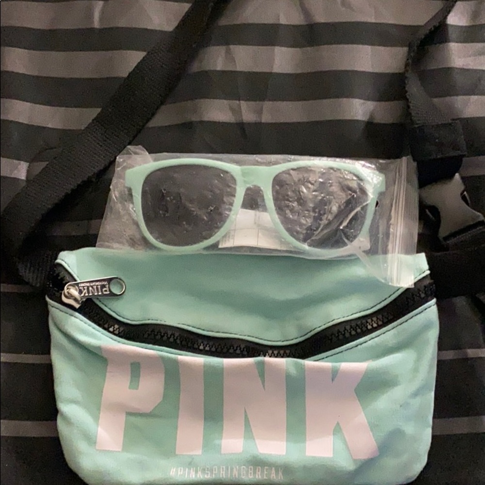 Pink Fannypack with pink sunglasses